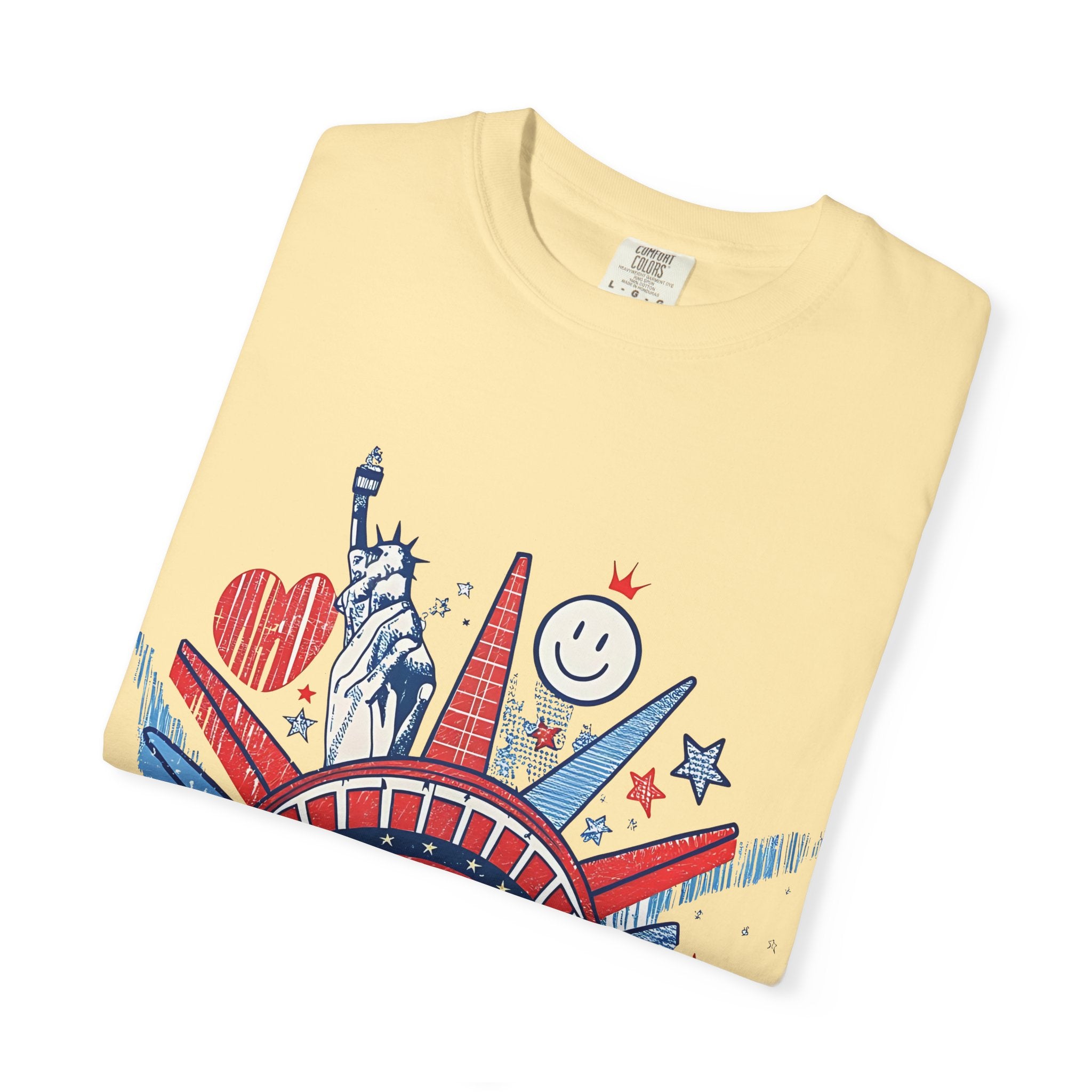 America Graphic T-Shirt — Patriotic Statue of Liberty 4th of July Tee