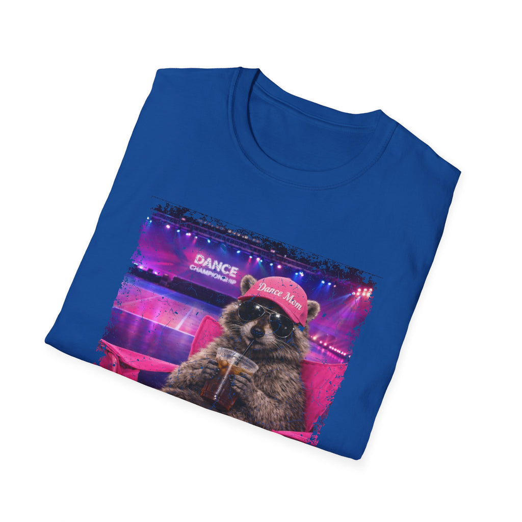Retro Neon Raccoon T-Shirt — "Live Here Now" Vintage Aesthetic Tee