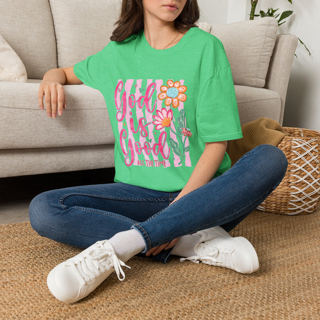 God Is Good Floral T‑Shirt — Inspirational Christian Tee