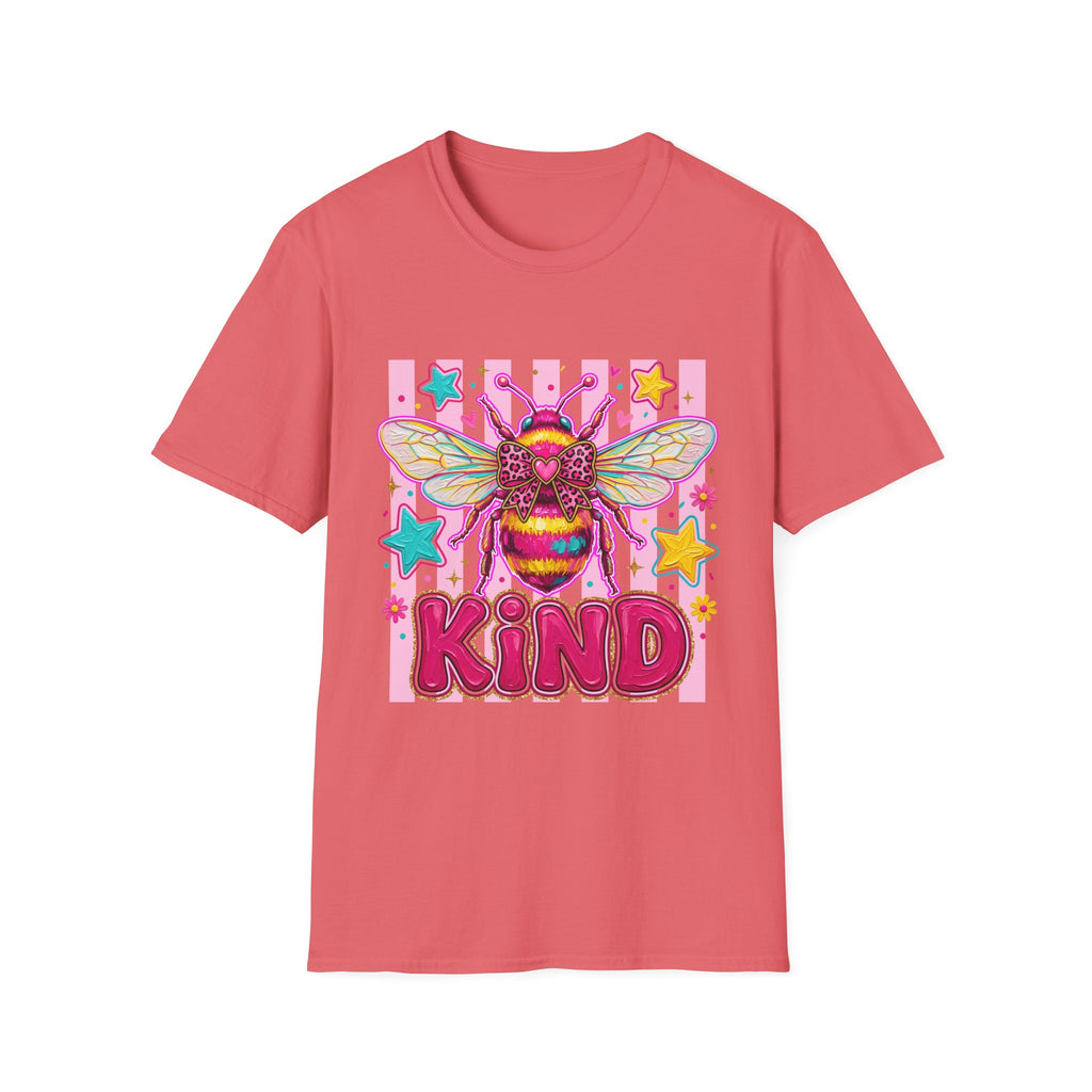 Kind Bee T-Shirt — Colorful Cute Bee Graphic Tee for Women & Teens