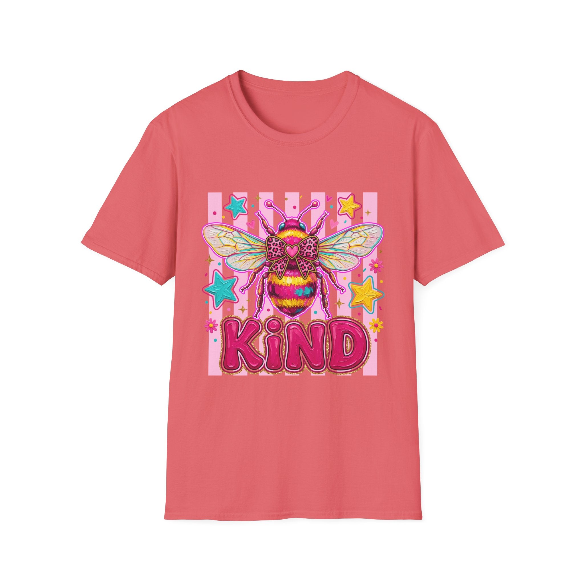 Kind Bee T-Shirt — Colorful Cute Bee Graphic Tee for Women & Teens