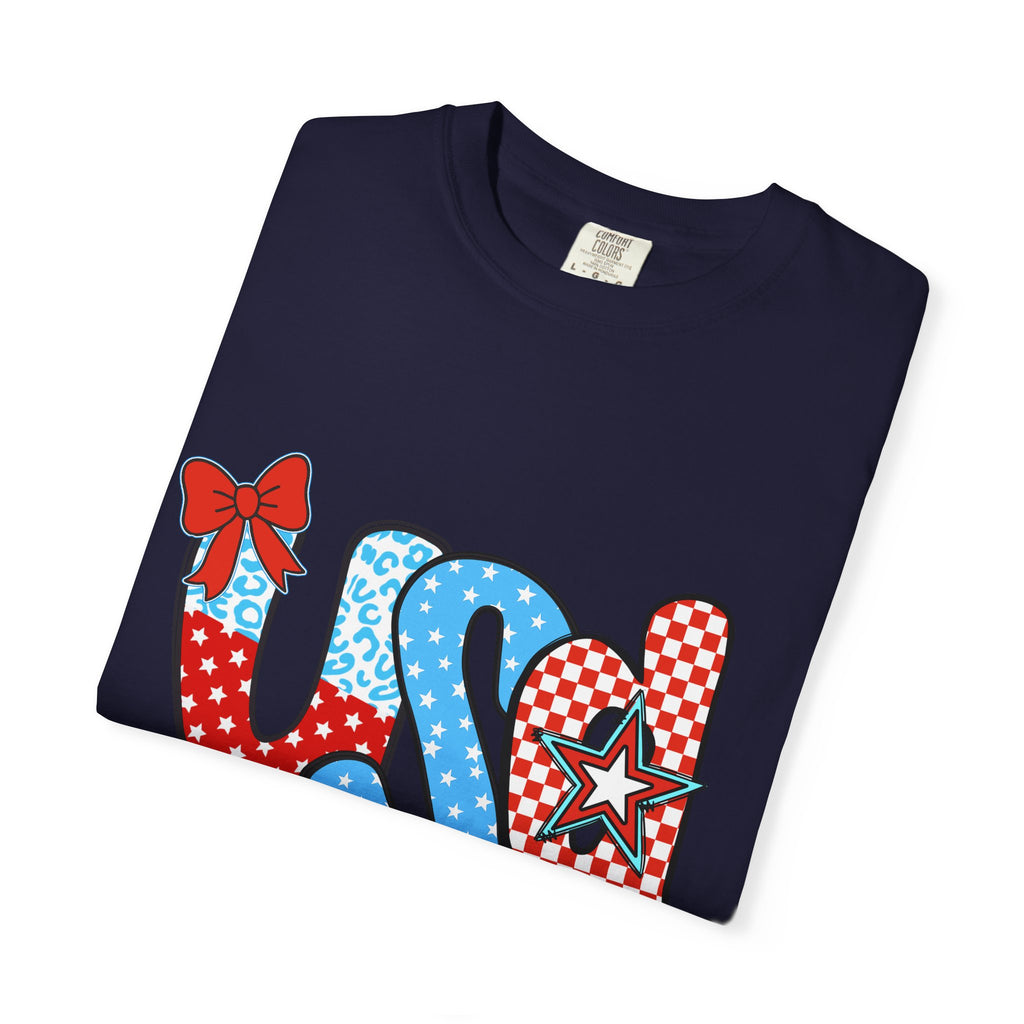 USA Patriotic T-Shirt — Red White & Blue Stars and Stripes Graphic