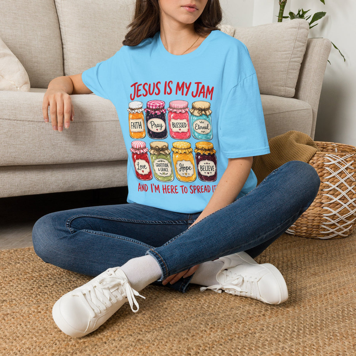 Jesus Is My Jam T-Shirt — Faith & Blessed Jam Jar Graphic Christian Tee