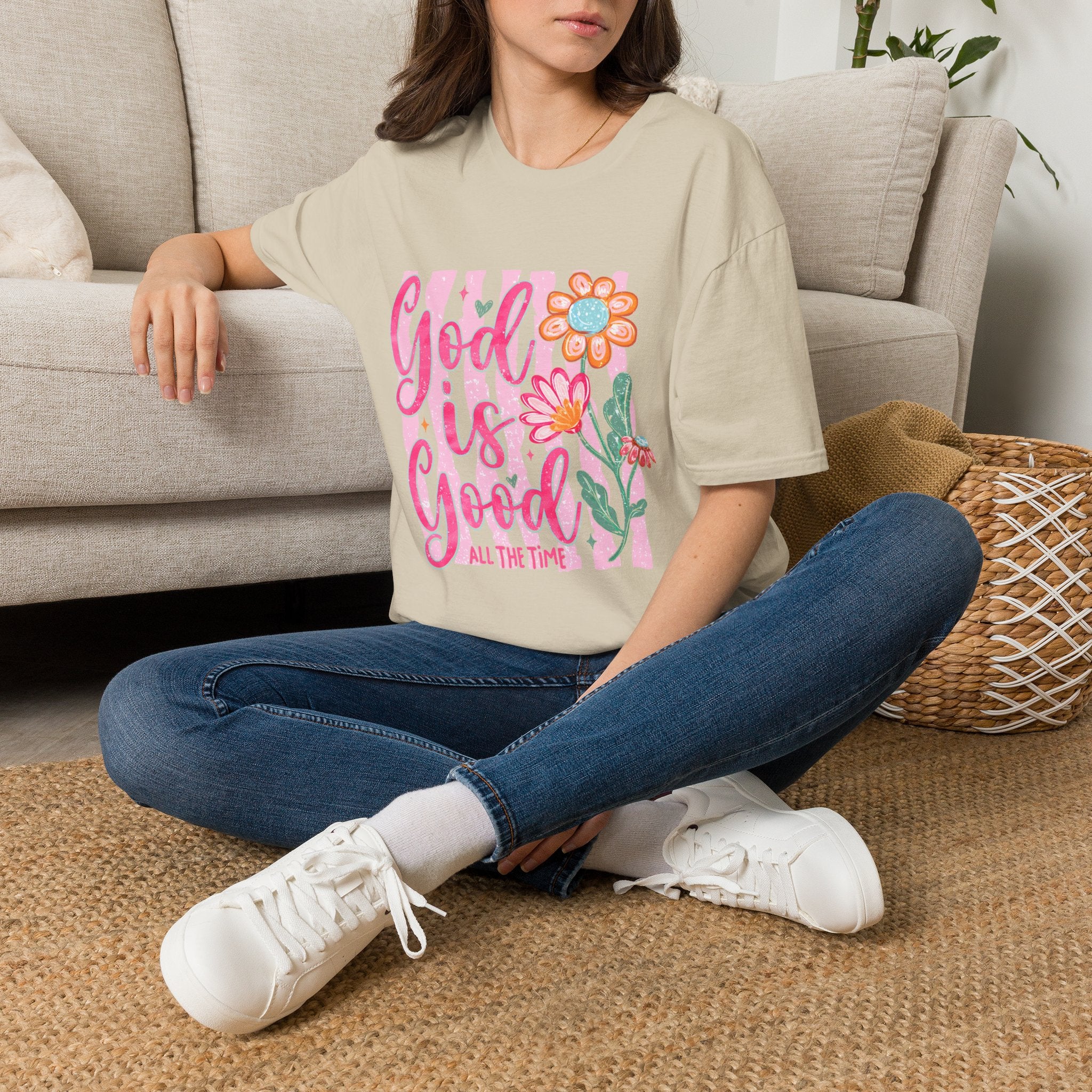 God Is Good Floral T‑Shirt — Inspirational Christian Tee