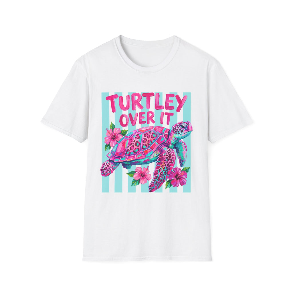 Turtley Over It T-Shirt — Tropical Pink Sea Turtle Graphic Tee