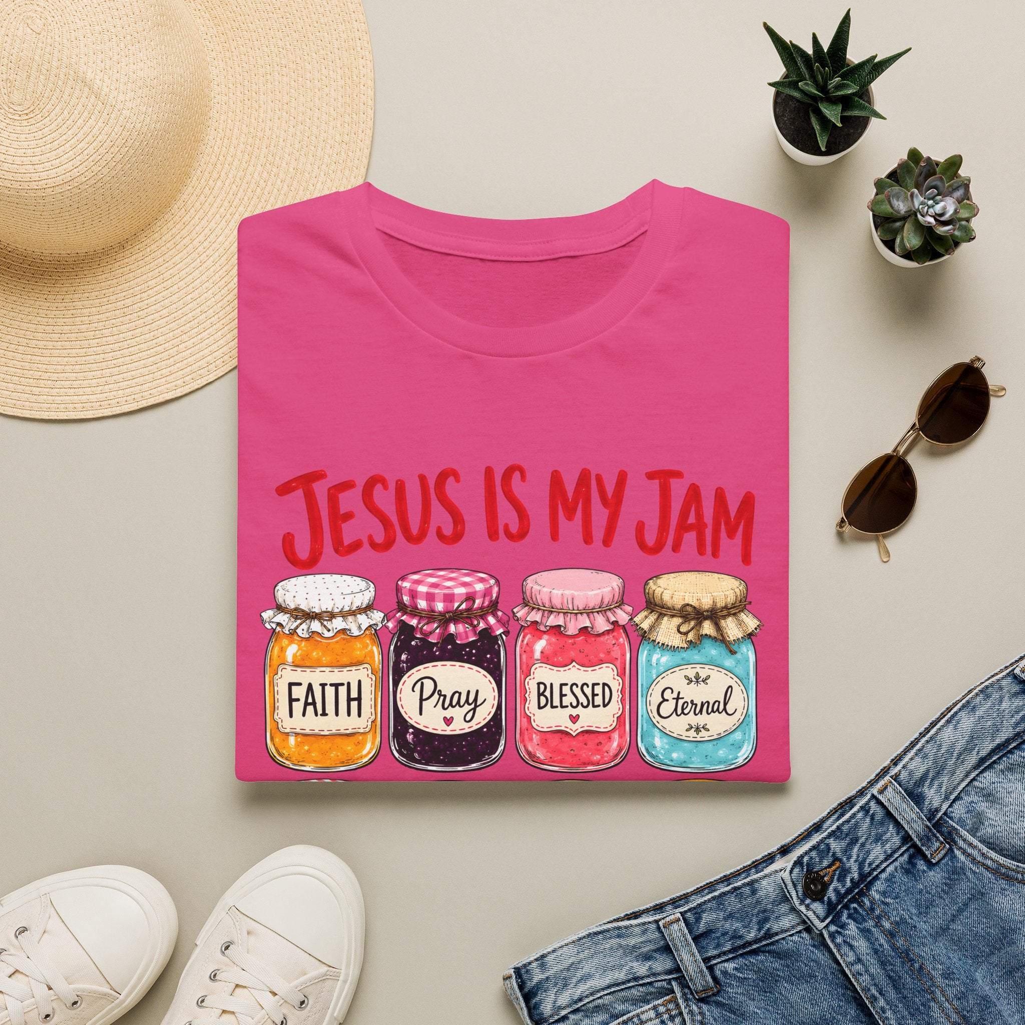 Jesus Is My Jam T-Shirt — Faith & Blessed Jam Jar Graphic Christian Tee
