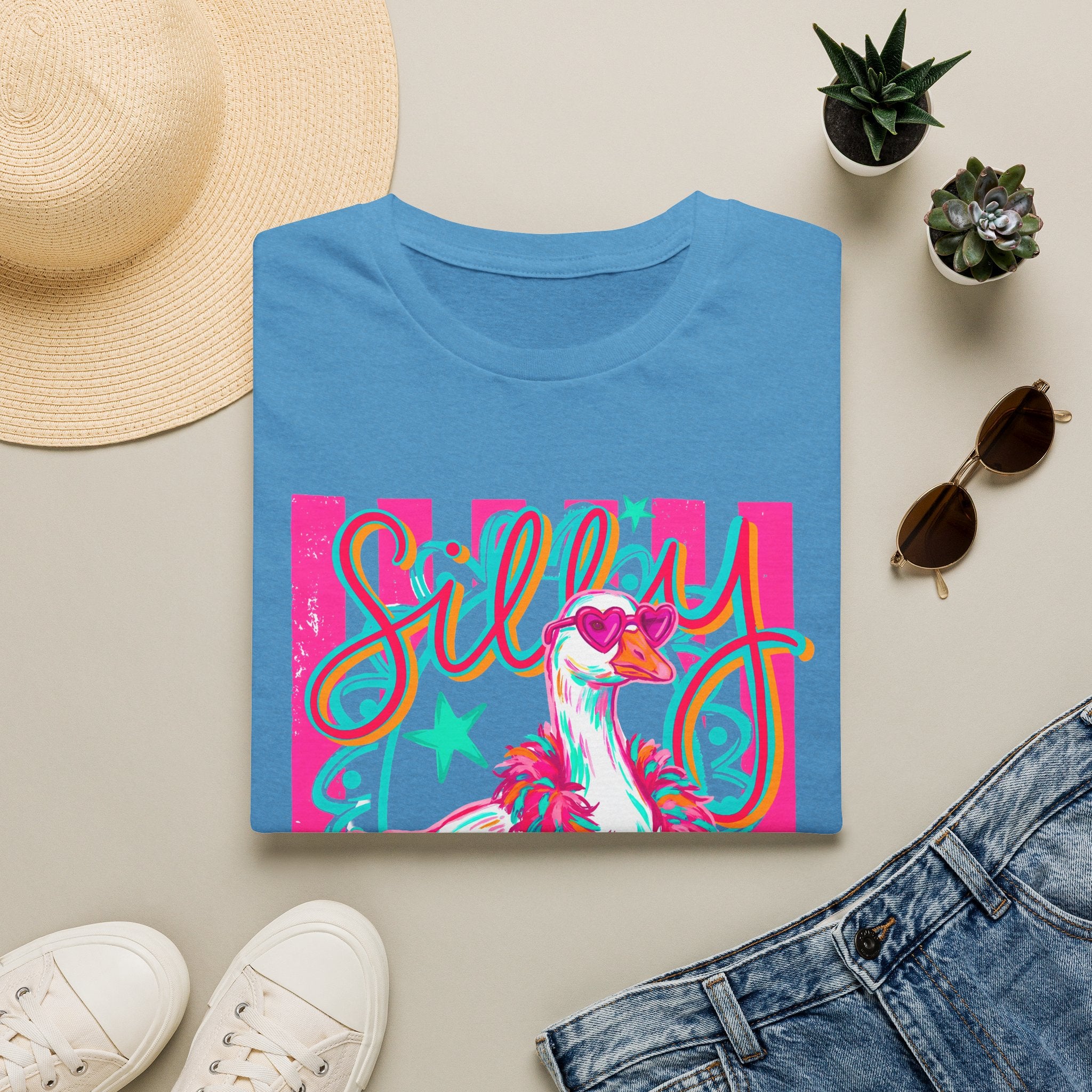 Silly Goose T-Shirt – Playful Retro Pink Graphic Tee