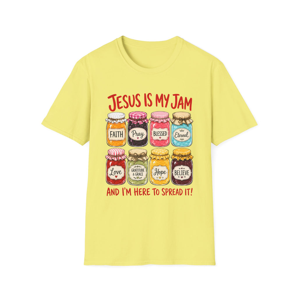 Jesus Is My Jam T-Shirt — Faith & Blessed Jam Jar Graphic Christian Tee