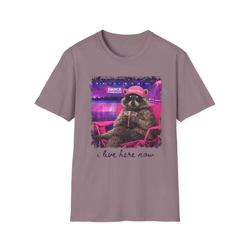 Raccoon ‘Dance’ Graphic T-Shirt — Retro Neon Wildlife Tee