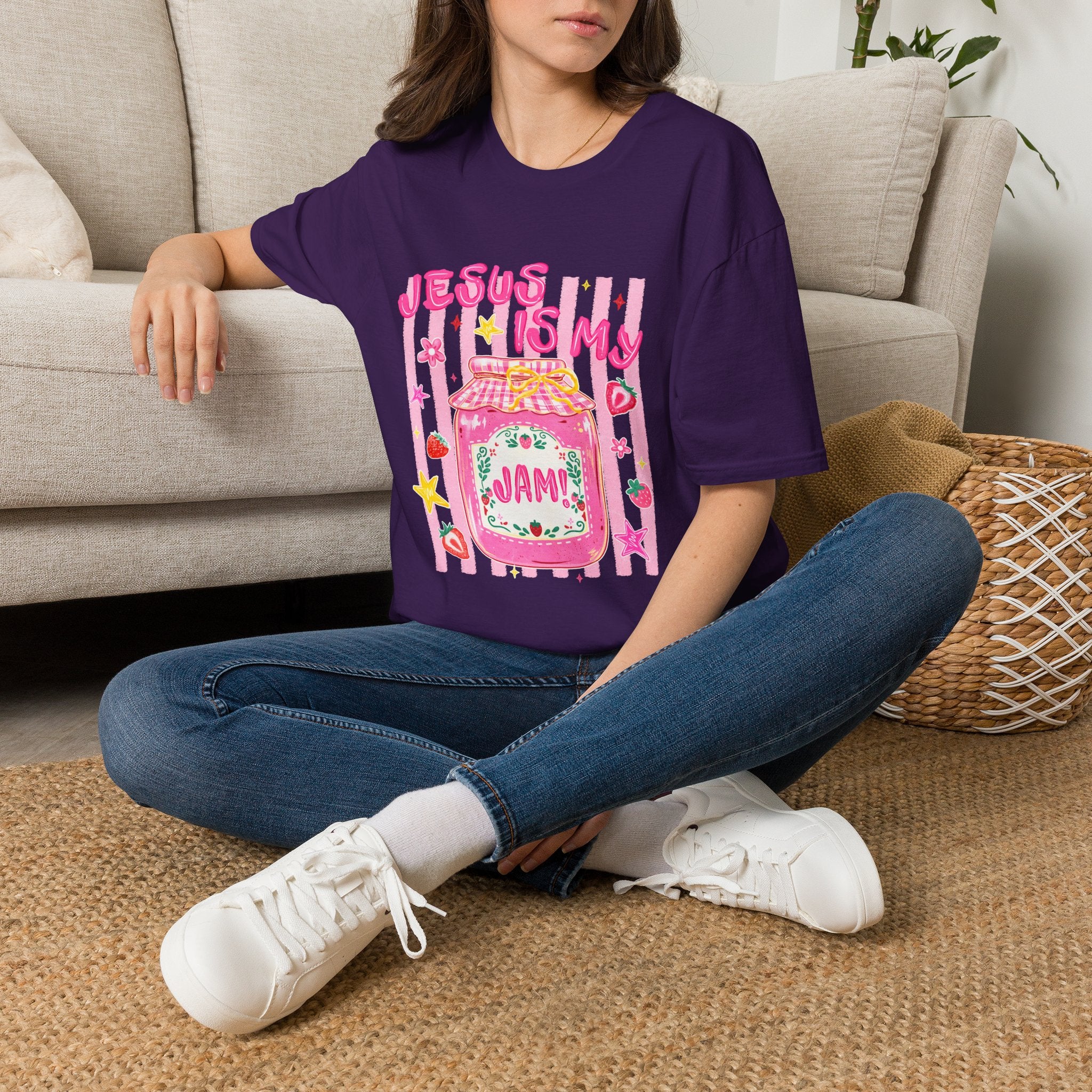 Jesus Is My Jam T‑Shirt — Cute Pink Faith Graphic Tee