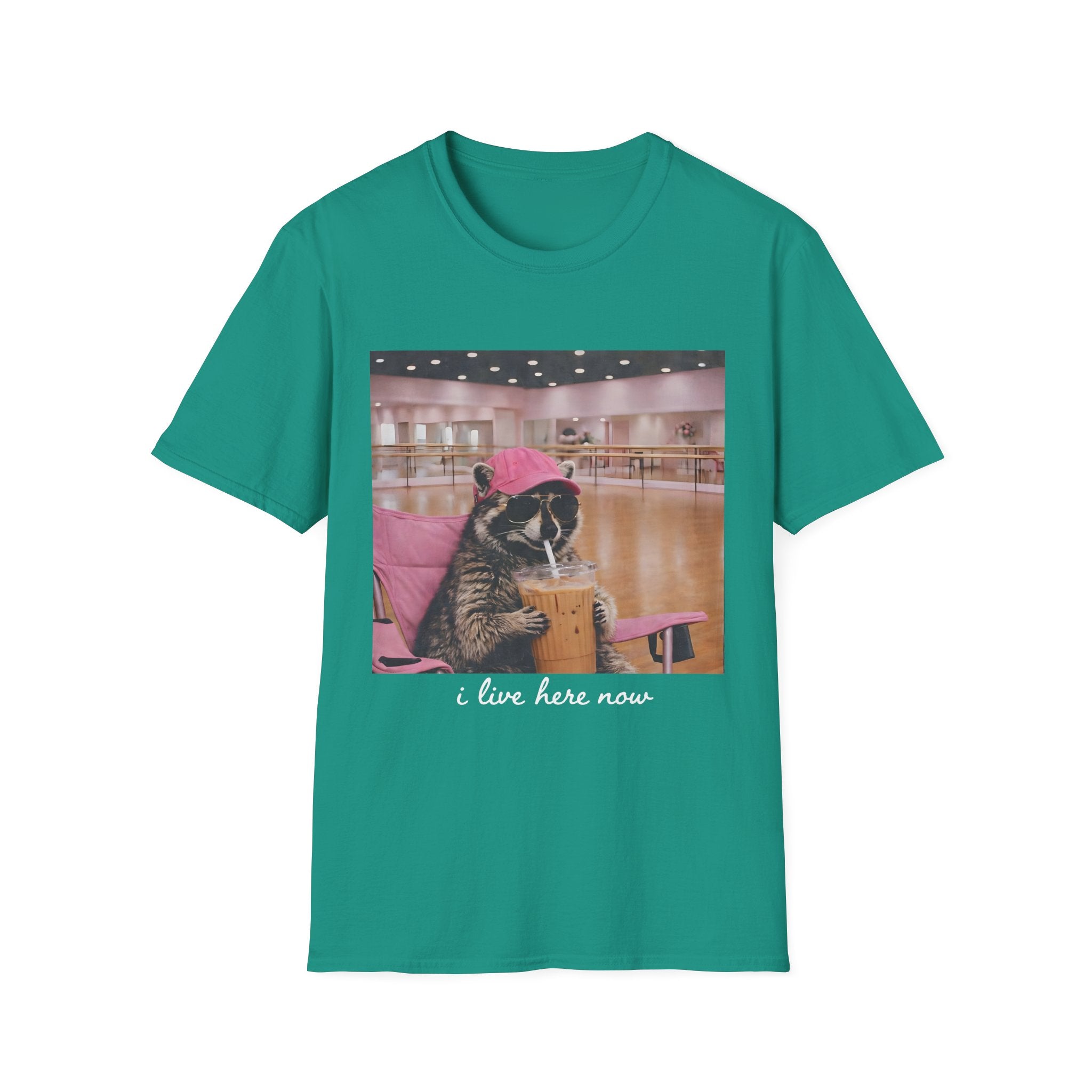T-Shirt — Cute Dance Mom Graphic Tee ("I Live Here Now")