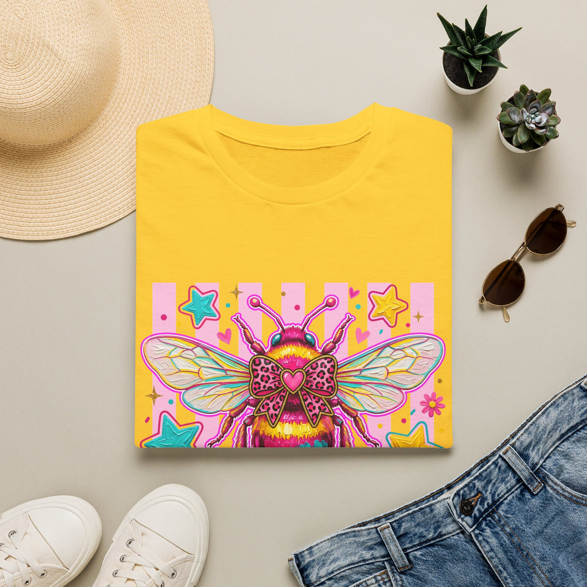Kind Bee T-Shirt — Colorful Cute Bee Graphic Tee for Women & Teens