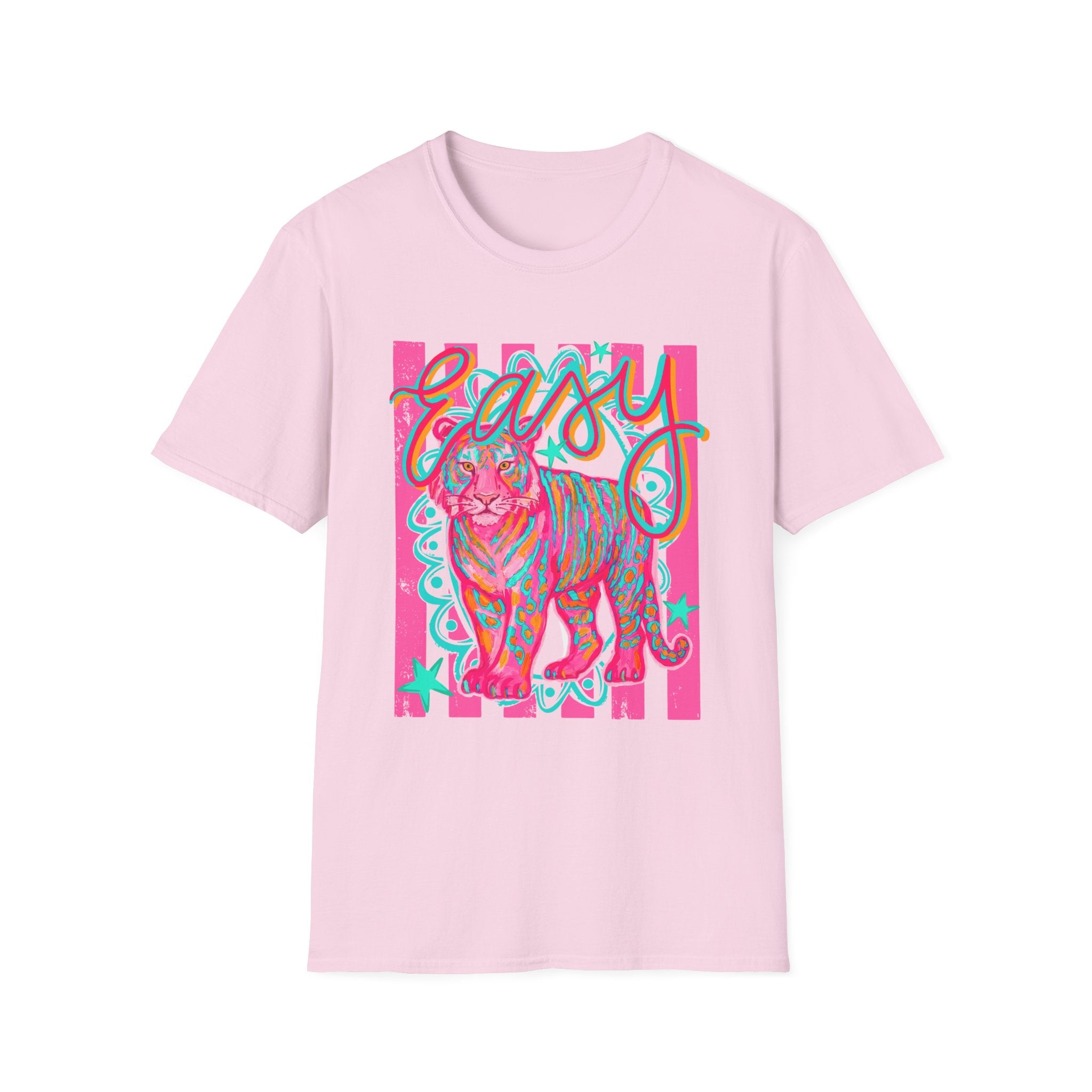 Easy Tiger T-Shirt — Colorful Retro Neon Tiger Graphic