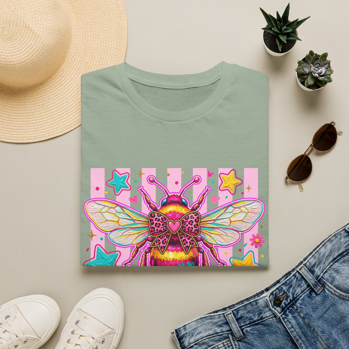 Kind Bee T-Shirt — Colorful Cute Bee Graphic Tee for Women & Teens