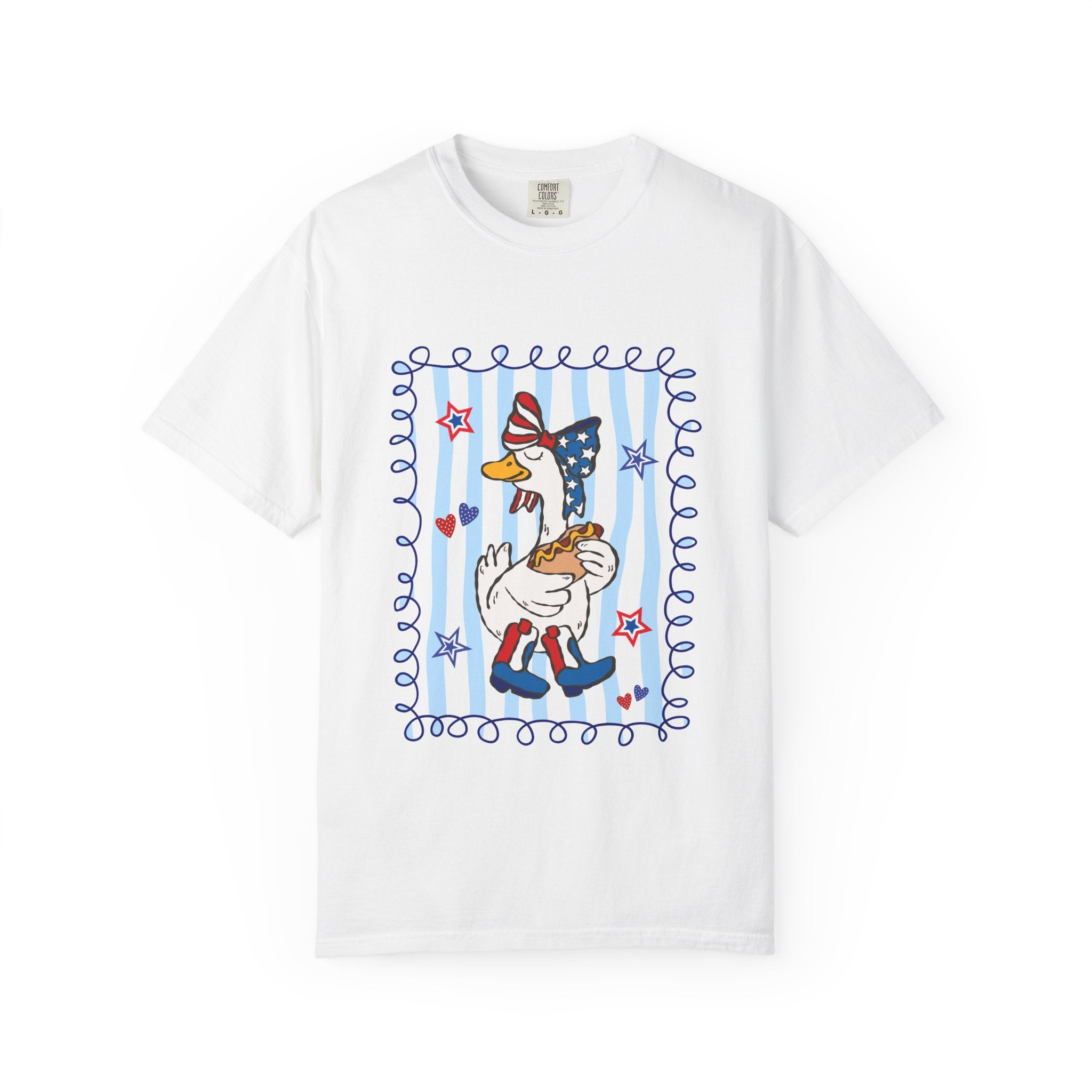 Patriotic Goose Graphic T-Shirt — "Proud Mama" Americana Tee