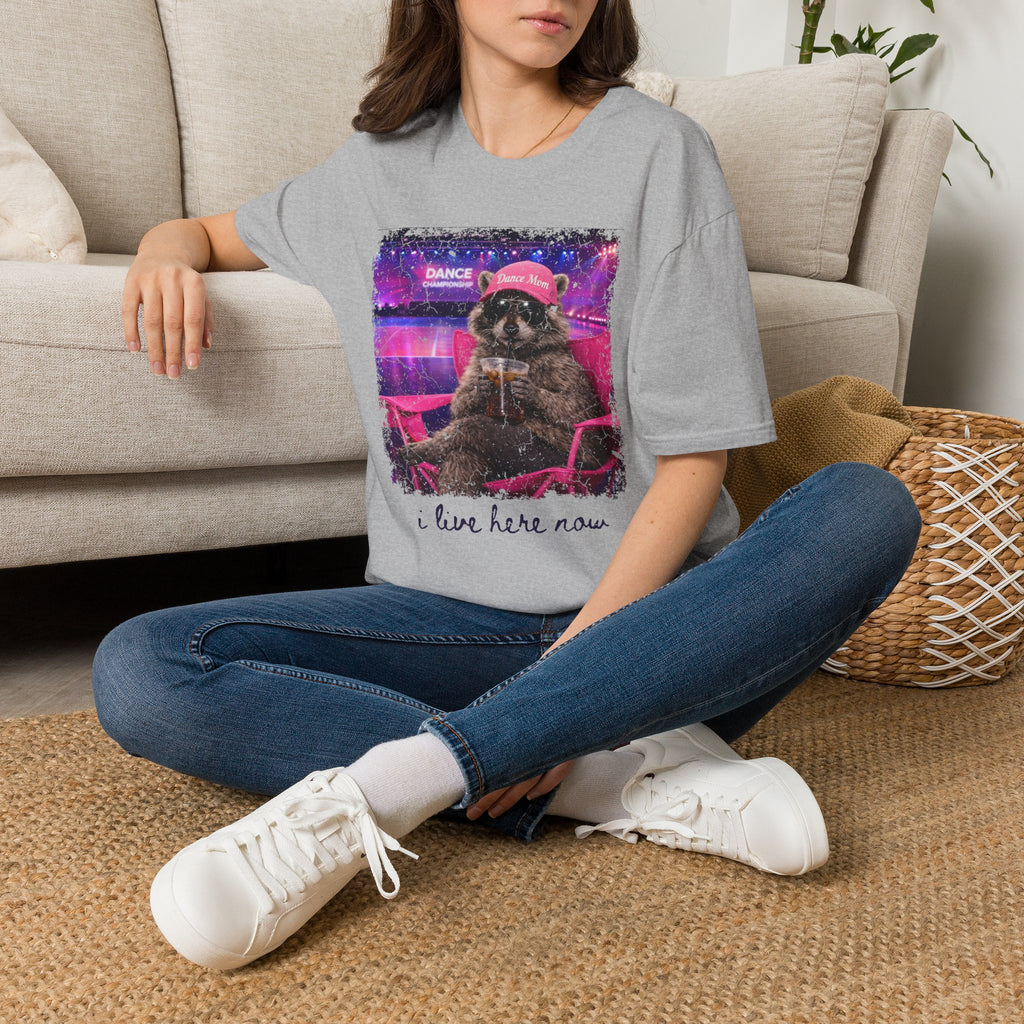 Raccoon ‘Dance’ Graphic T-Shirt — Retro Neon Wildlife Tee