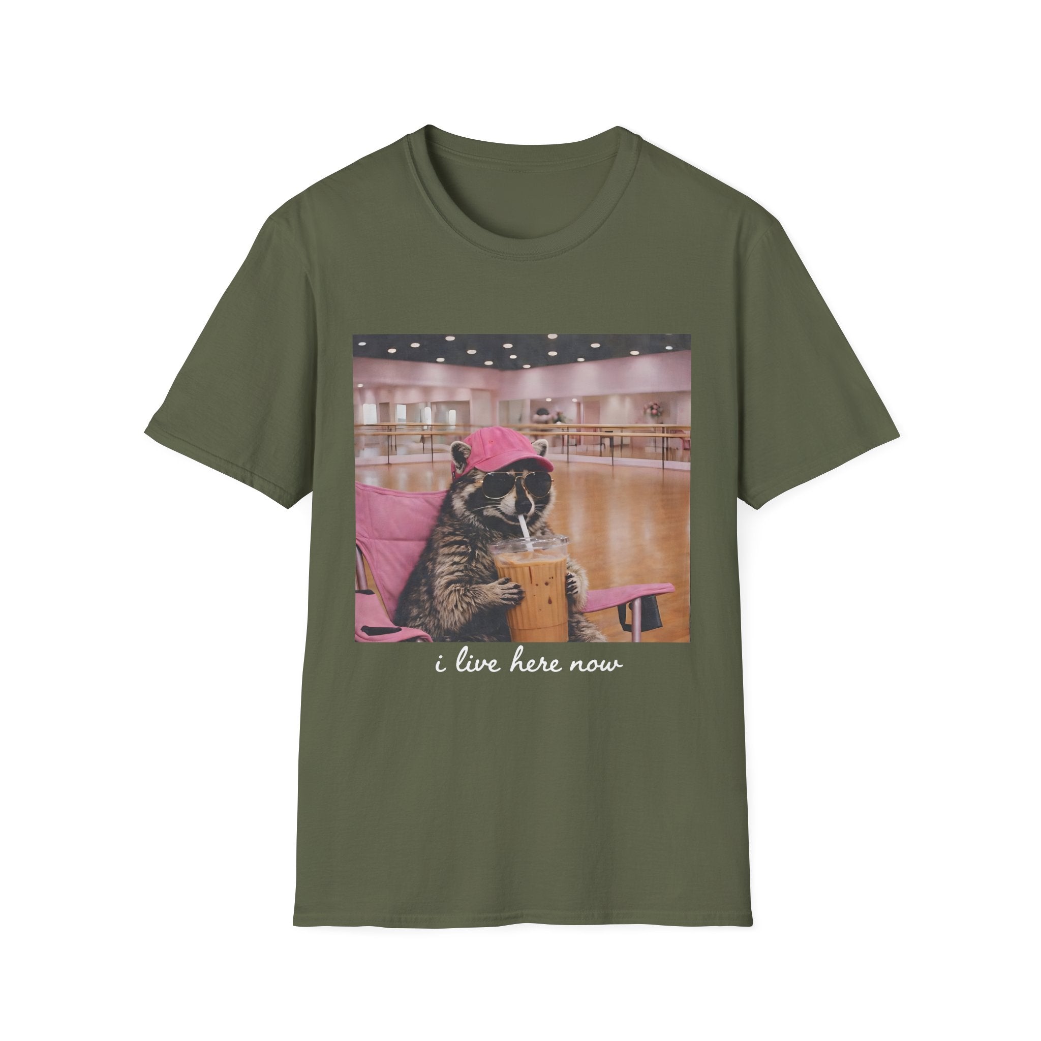 T-Shirt — Cute Dance Mom Graphic Tee ("I Live Here Now")